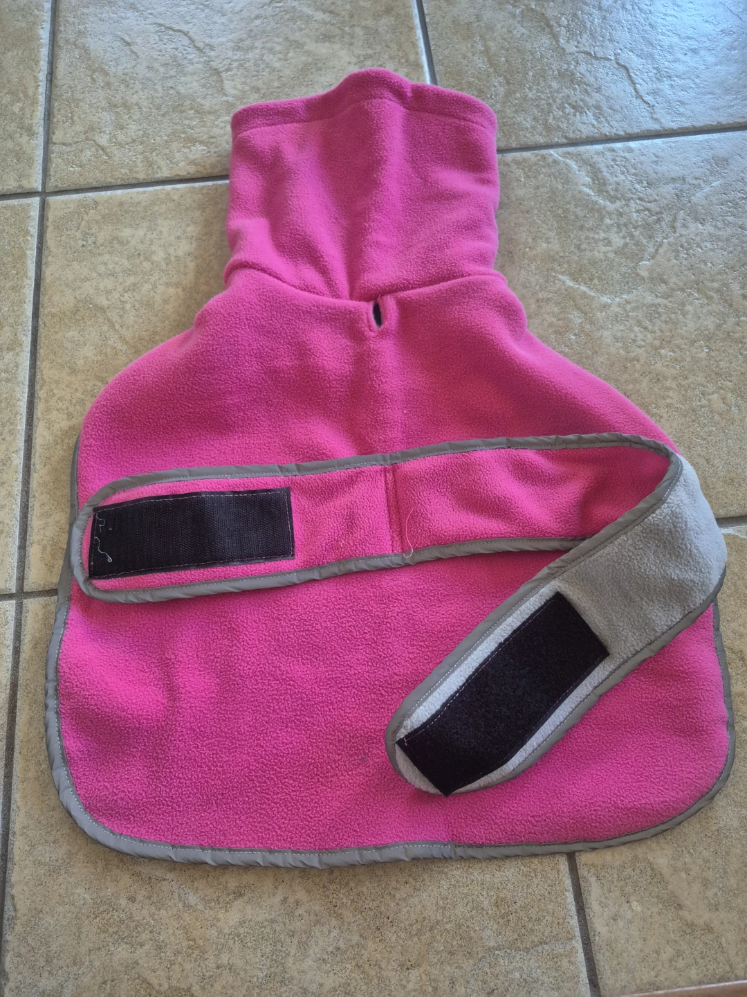 Pink fleece dog coat size M for Mini Daschund