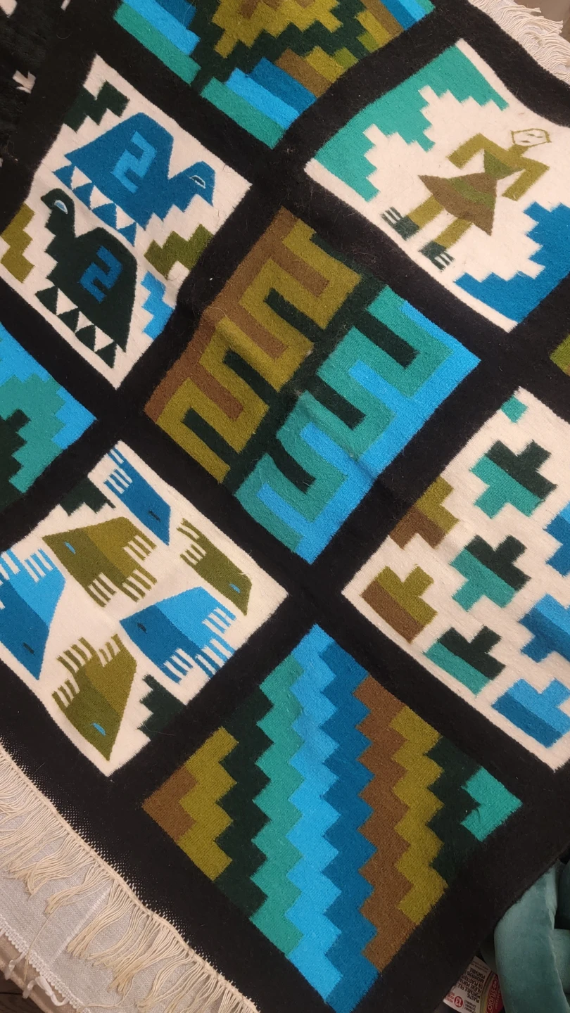 Vintage Gafsa Kilim real wool tapestry