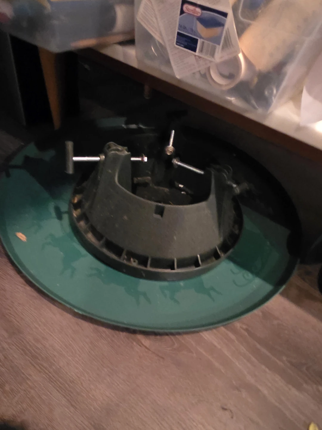Green Plastic Christmas Tree Stand and Base