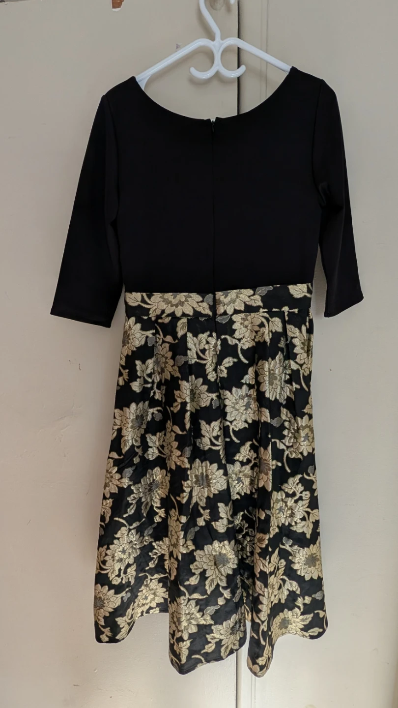 Black and gold floral dress