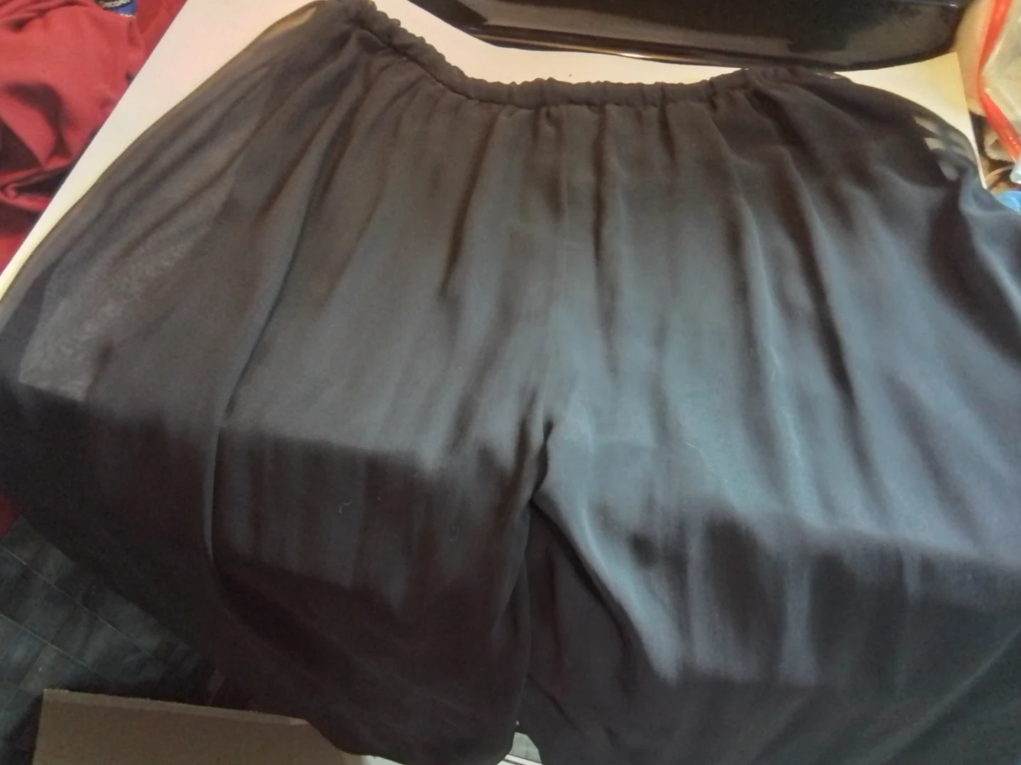 Black Sheer Wide-Leg Trousers - photo 2