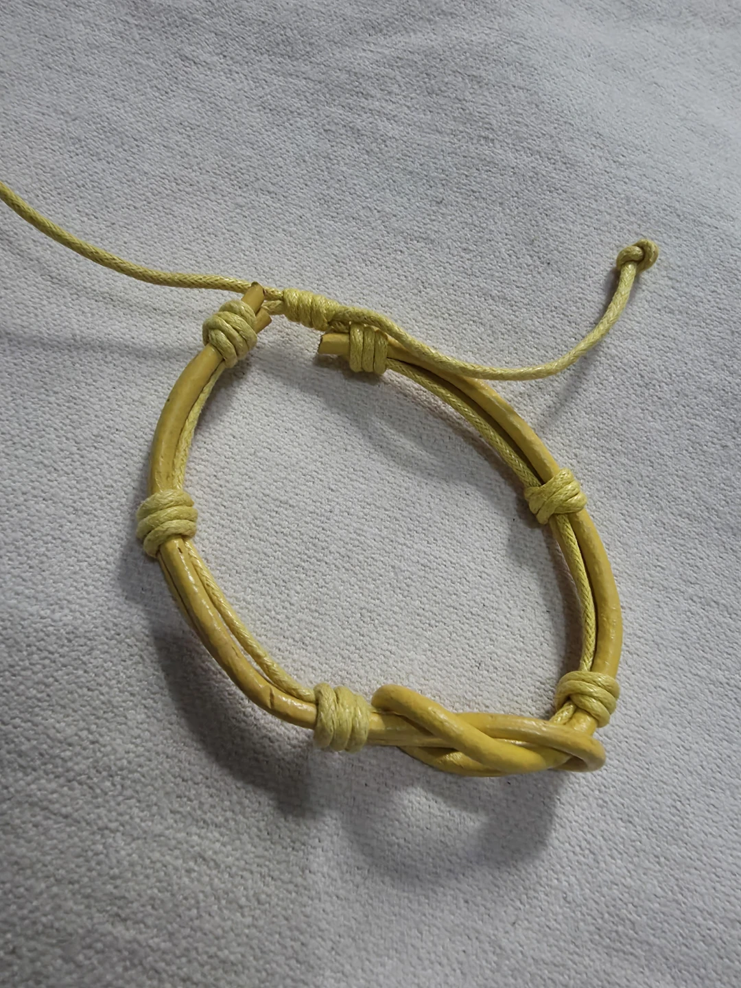Yellow Leather Cord Bracelet 🏈 - photo 2