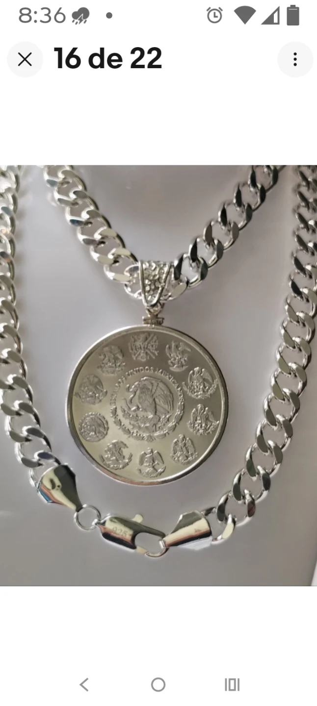 Mexican Libertad Silver Coin Pendant Necklace