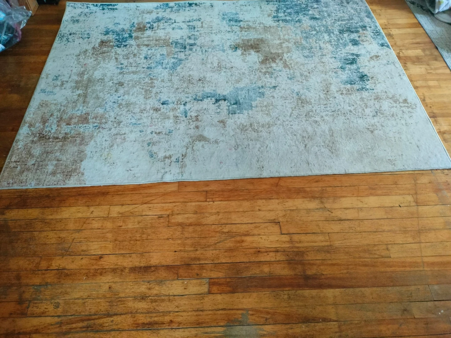 5x7 Blue & Tan Abstract Rug (Pet/Smoke Free) - photo 2