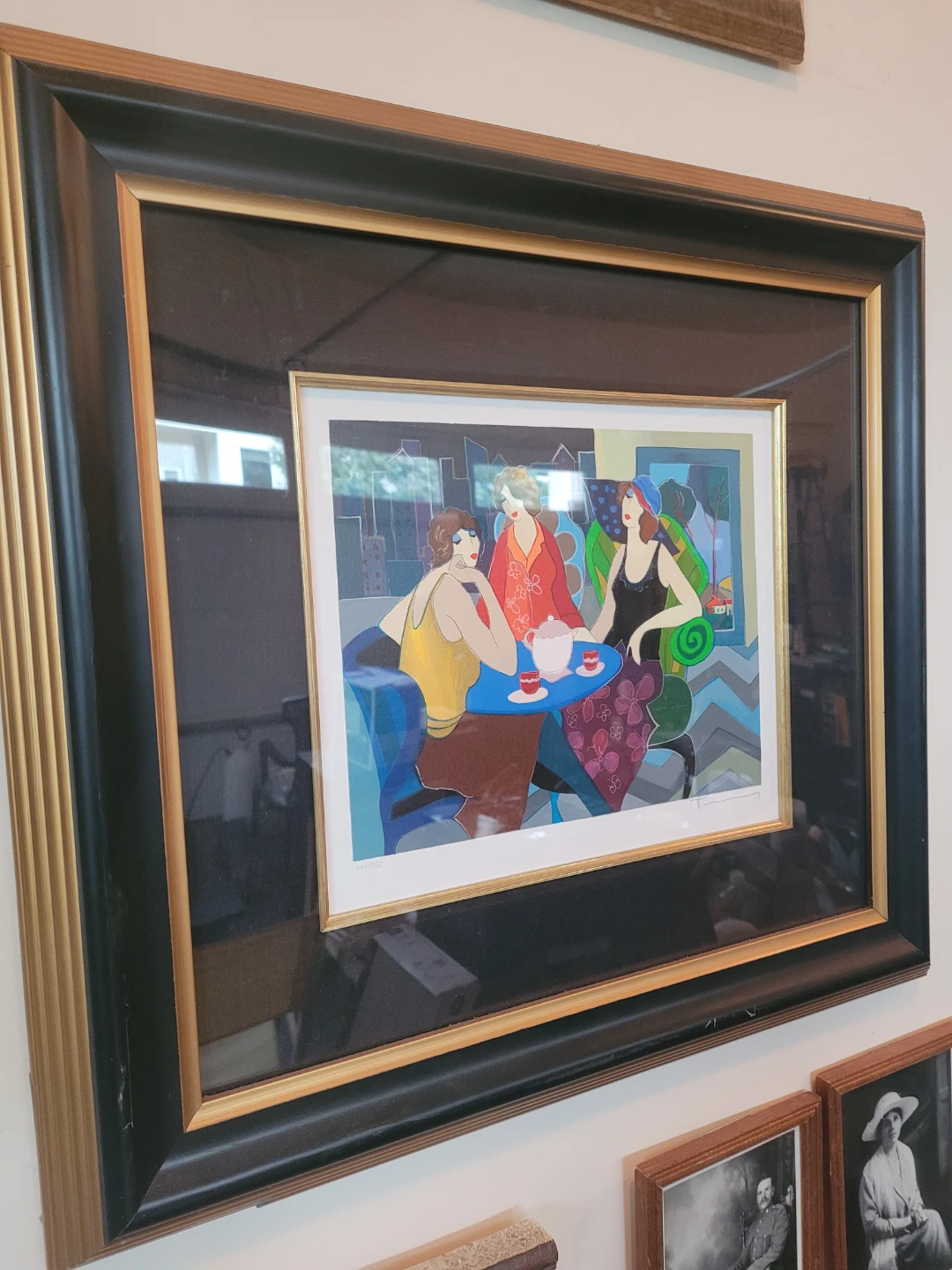 Framed Art Print - Three Women at a Cafe
