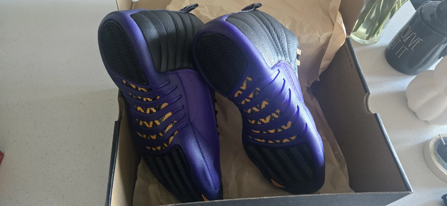 Air Jordan 12 Retro Black/Field Purple Sneakers - photo 2