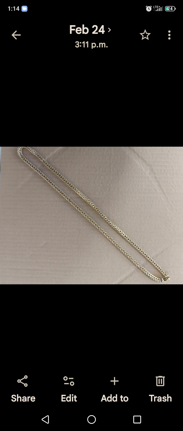 28 inch, 4.5mm Franco Chain 10k - photo 2