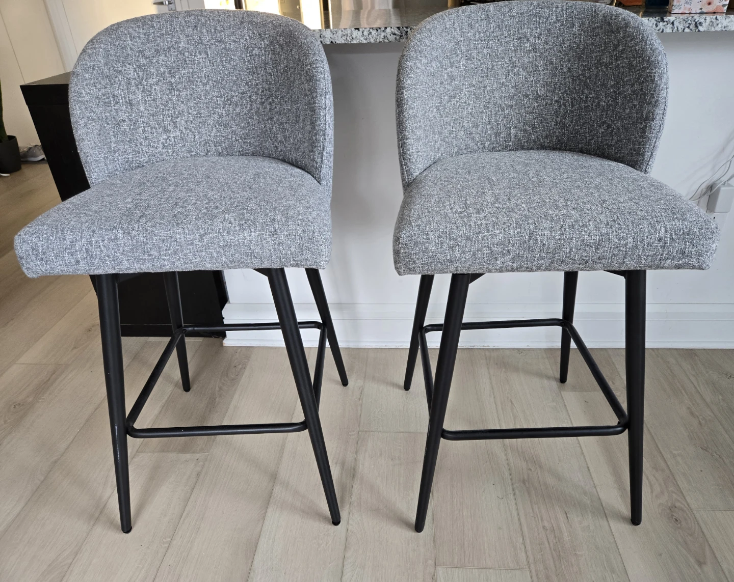 Set of 2 Grey Swivel Bar Stools - photo 2