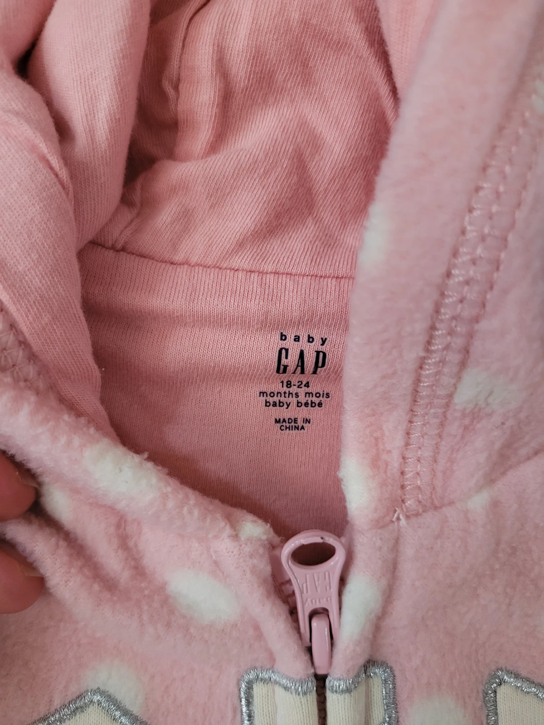 Baby Gap Polka Dot Fleece Hoodie - photo 3