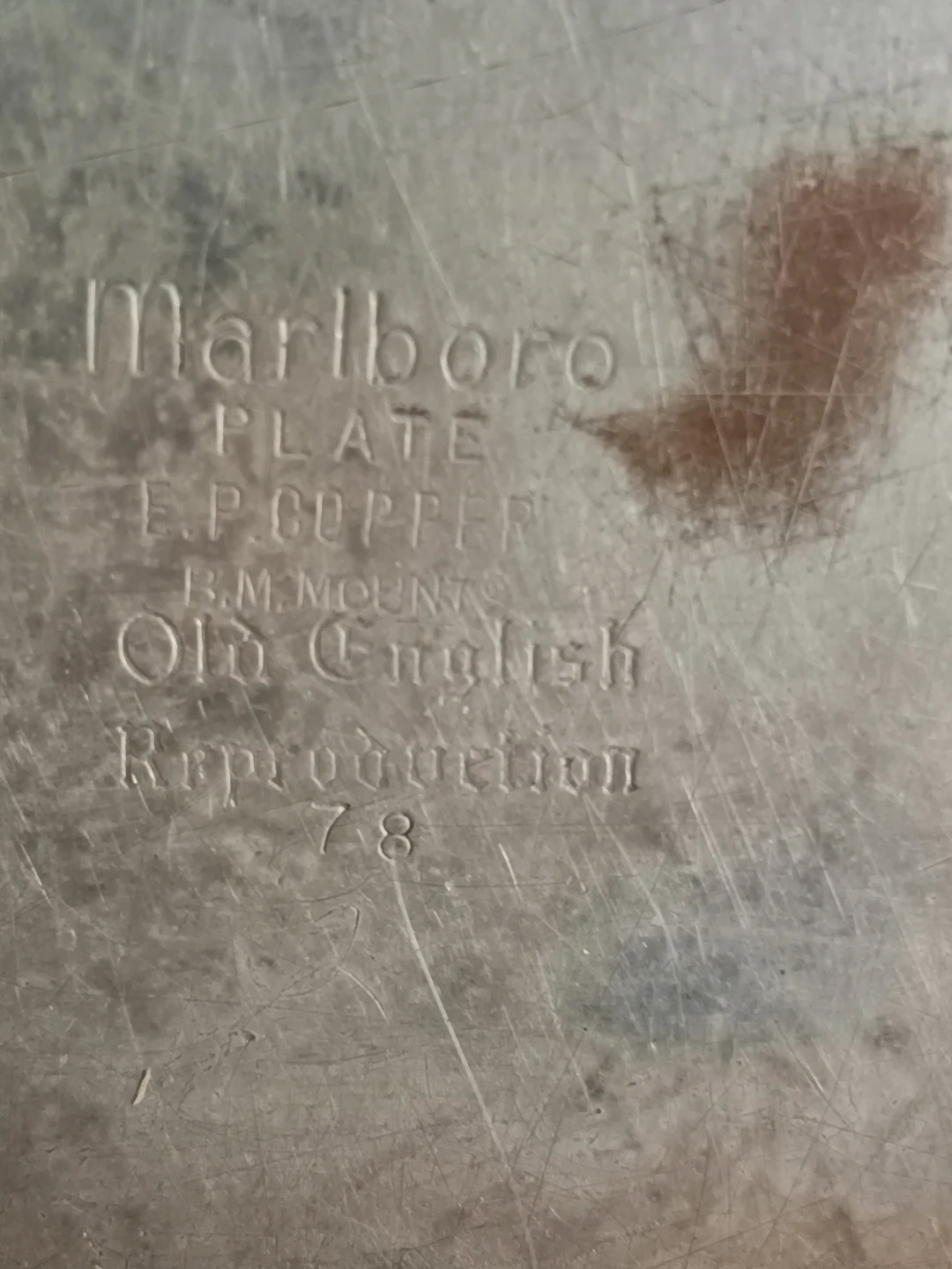 Marlboro Plate EP Copper Old English Reproduction Trinket Box - photo 2