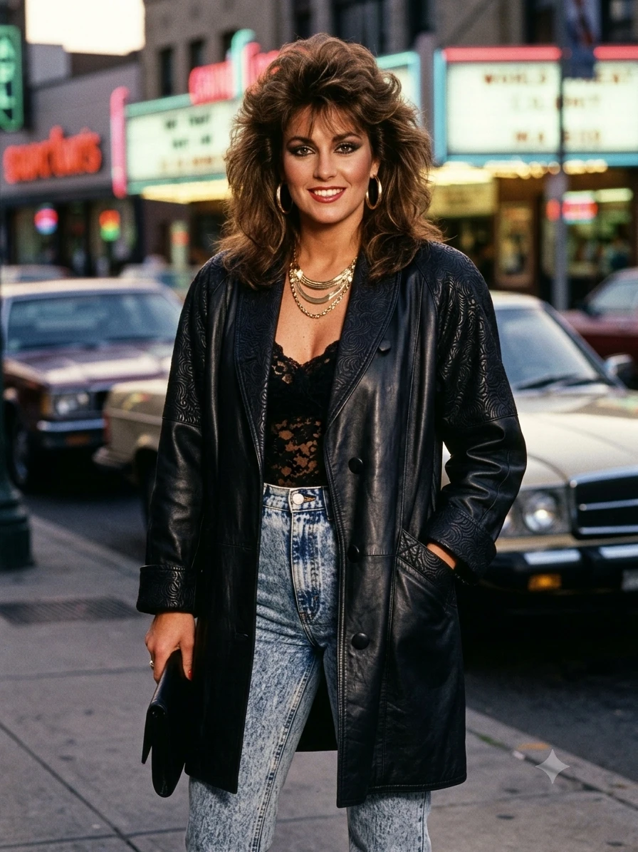80s 90s Leather jacket !!