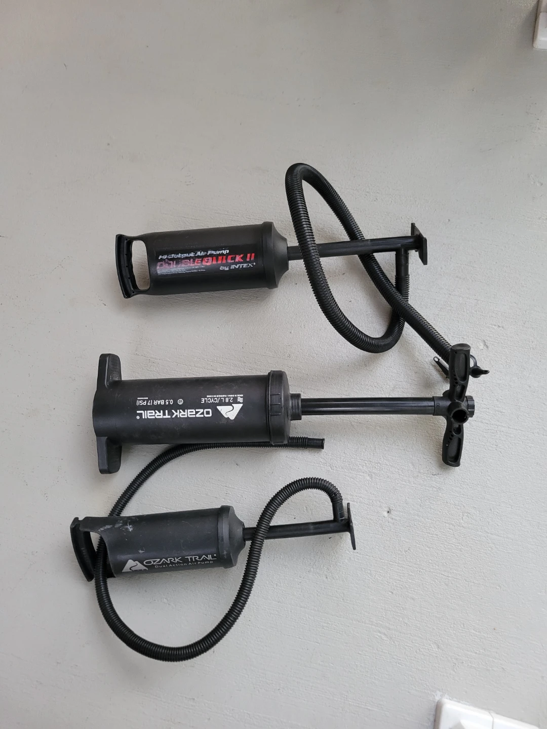3  manual air pumps-$10 each