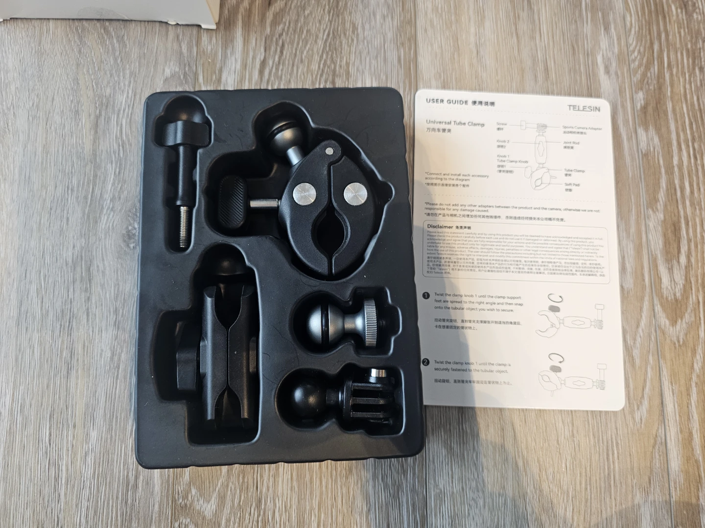 TELESIN Universal Tube Clamp Mount for Action Cameras - photo 5