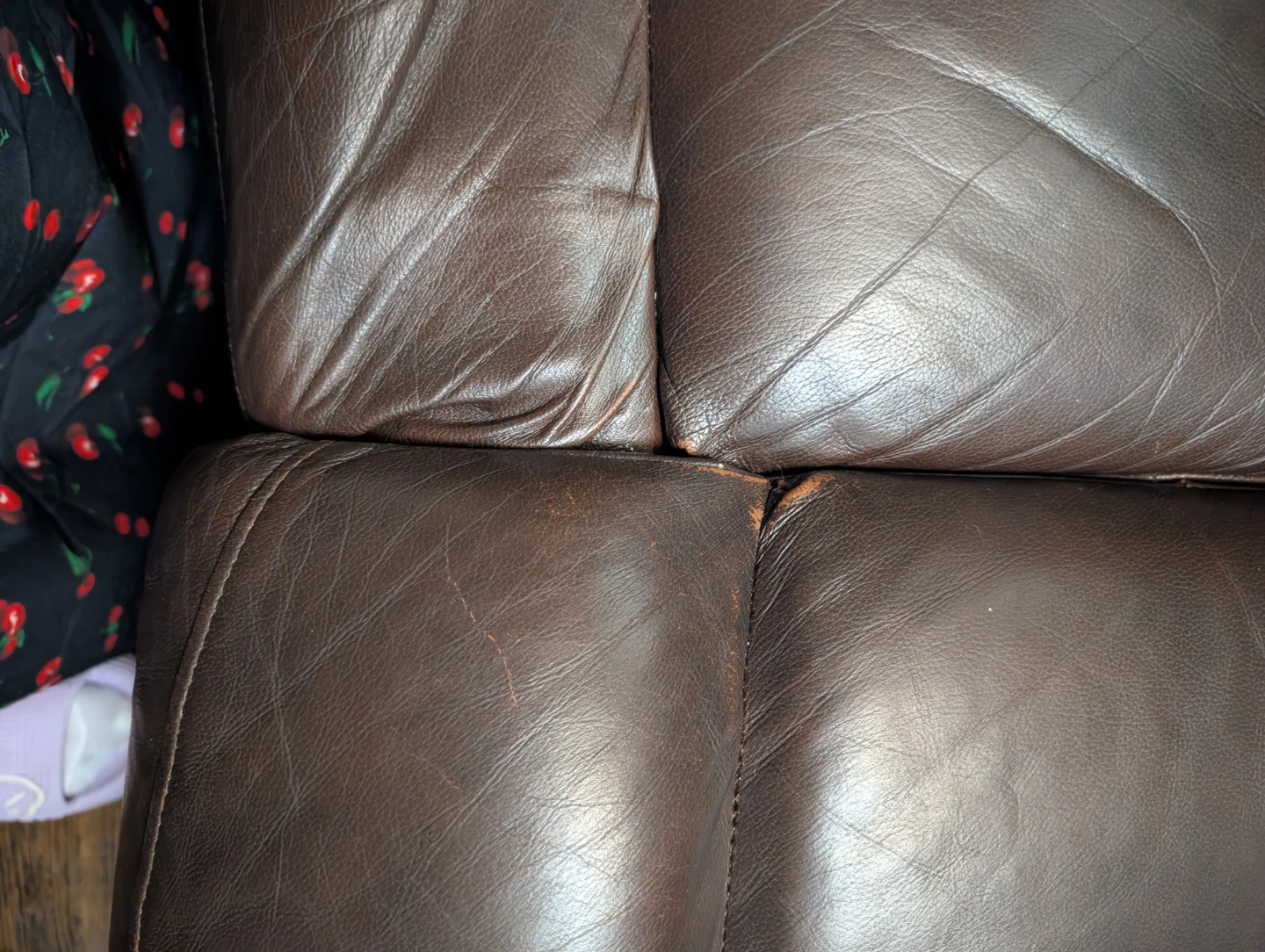 Dark Brown recliner Leather Sofa - photo 2