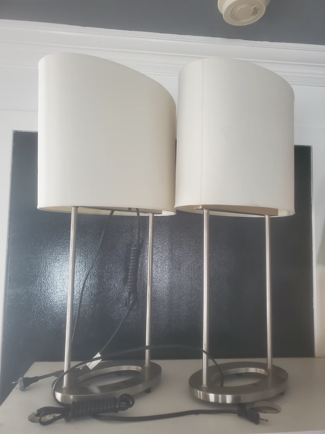 Modern Brushed Metal Table Lamps (2 Available)