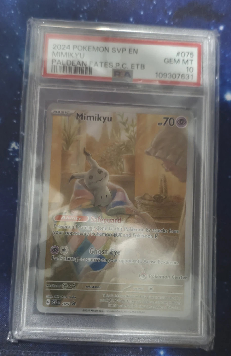 PSA 10 Gem Mint 2024 Mimikyu Pokemon Center promo