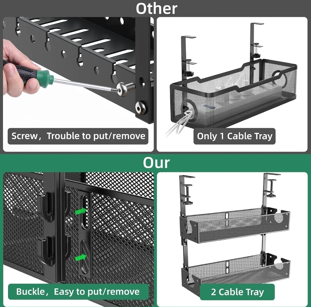 Under-Desk Cable Management Tray Set - photo 5