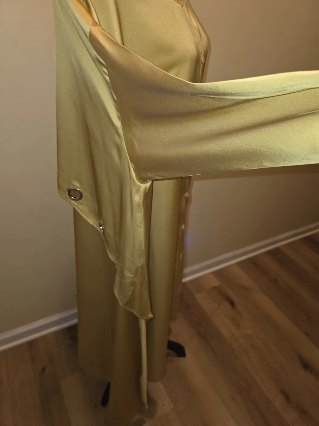 Gold Satin Longline Shirt Dress - photo 4