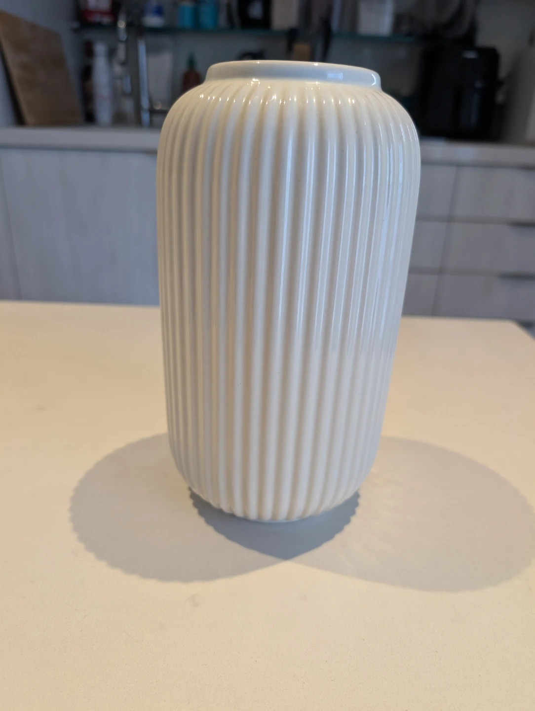 IKEA STILREN white vase, 22 cm