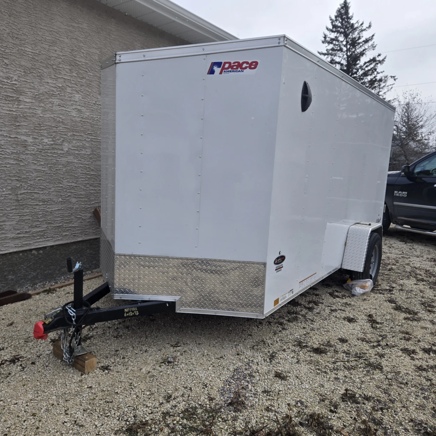 NEW CONDITION Pace v-nose trailer 6x6x12 - ramp door