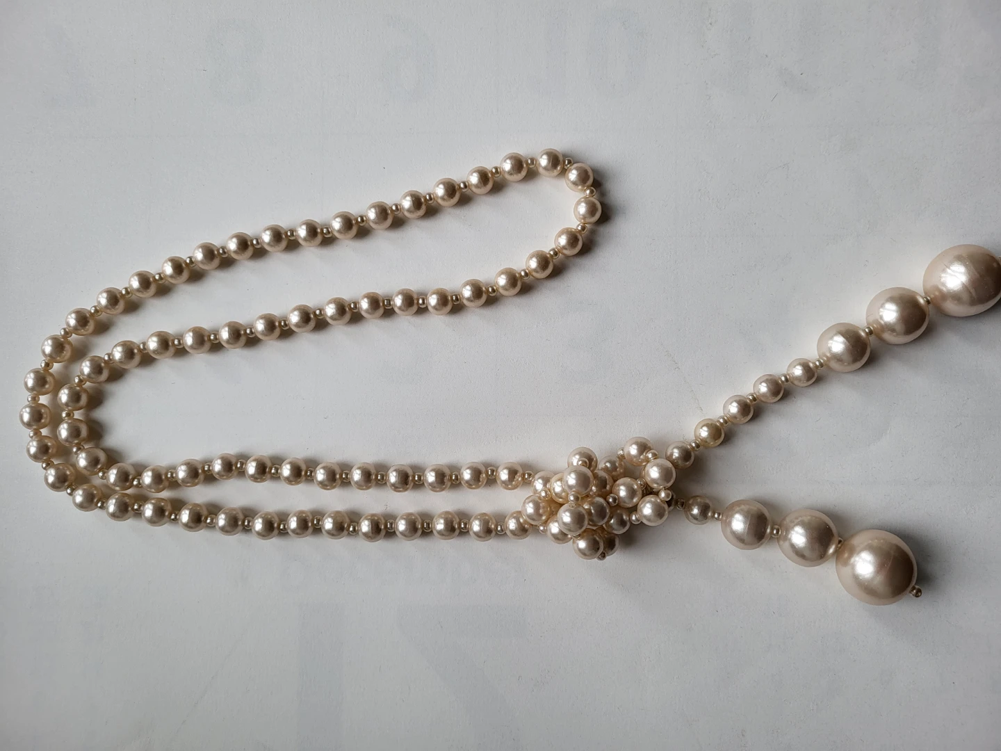 Cream Faux Pearl Beaded Necklace