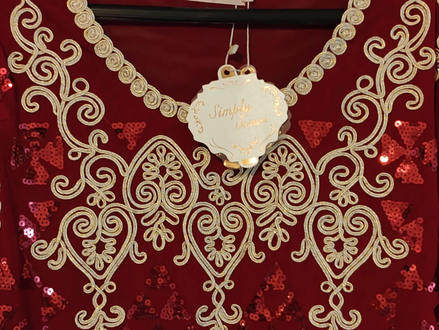 Fancy Red and Gold Sequin Embroidered Top - photo 3