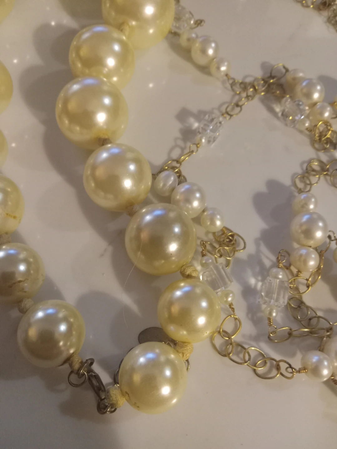 Faux Pearl and Crystal Chain Necklace - photo 4
