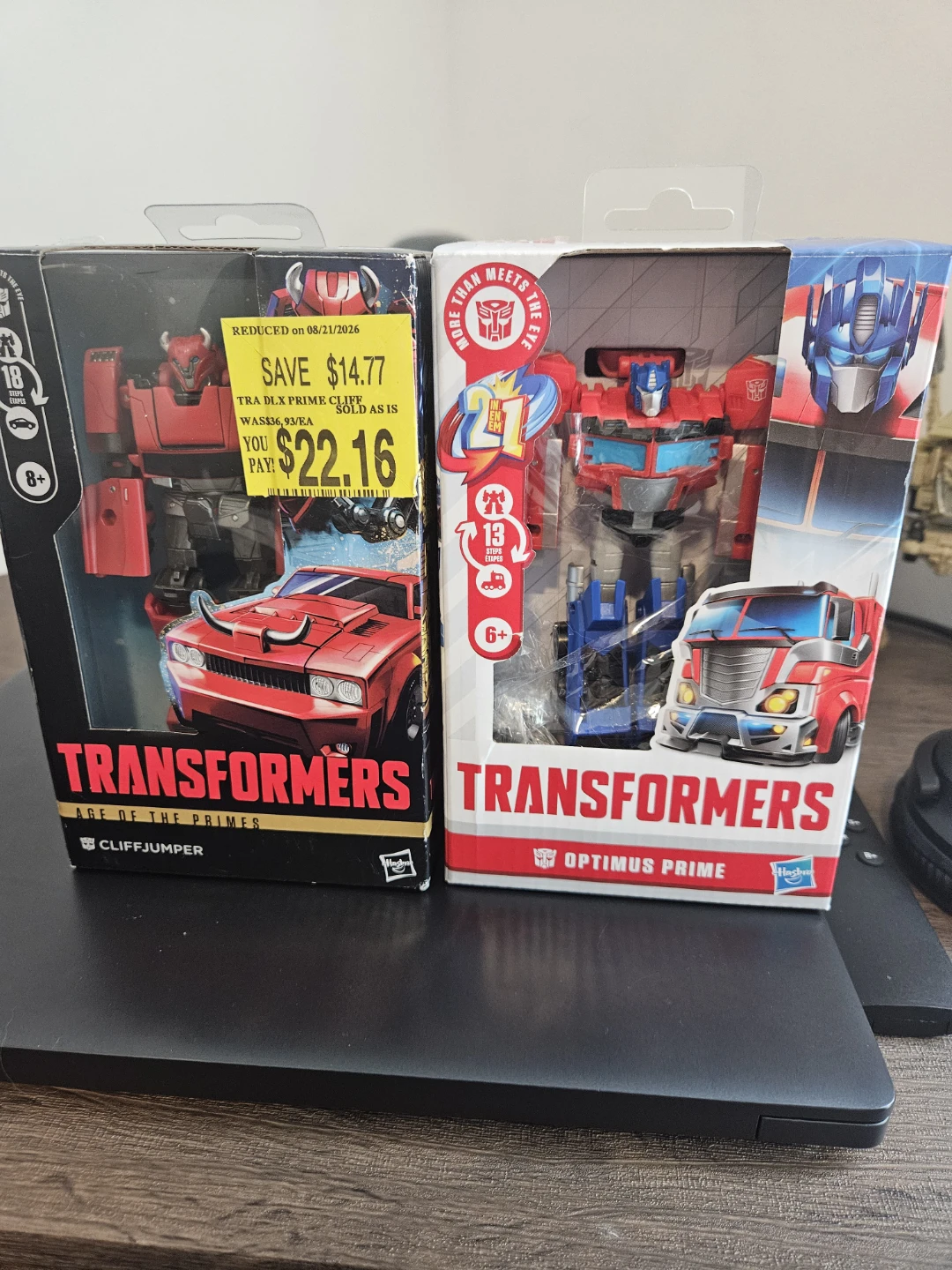 Transformers Cliffjumper and Optimus Prime figures