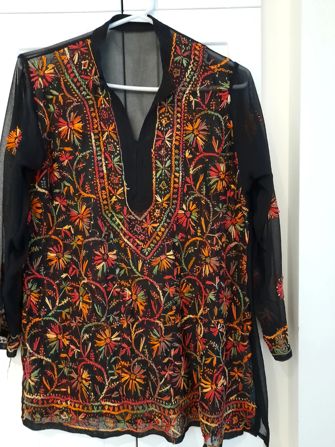 Black Embroidered Tunic Top - photo 5