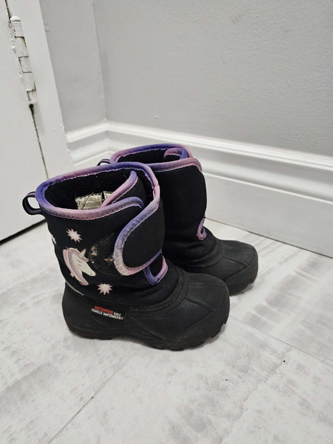 Childrens Unicorn Winter Boots Size 8