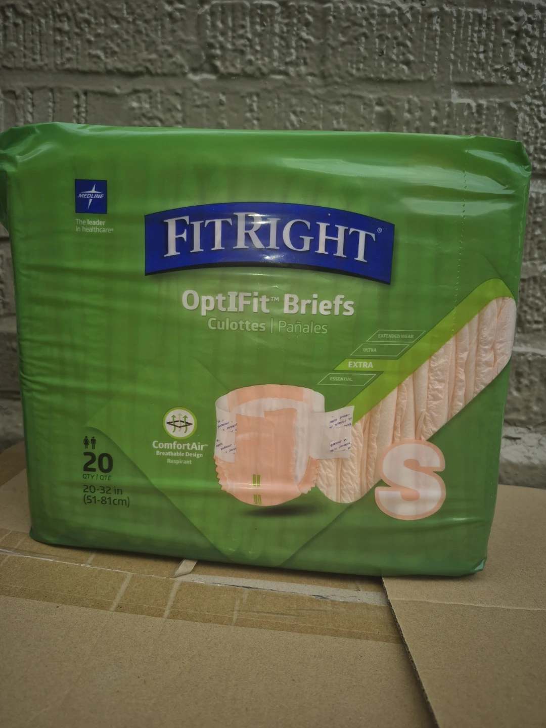 Medline FitRight OptiFit Briefs Size Small 20 Count