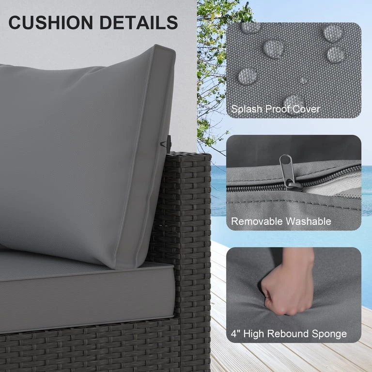NEW In 2 Boxes (fit to car)Patio Sofa Set with Cushions - photo 4