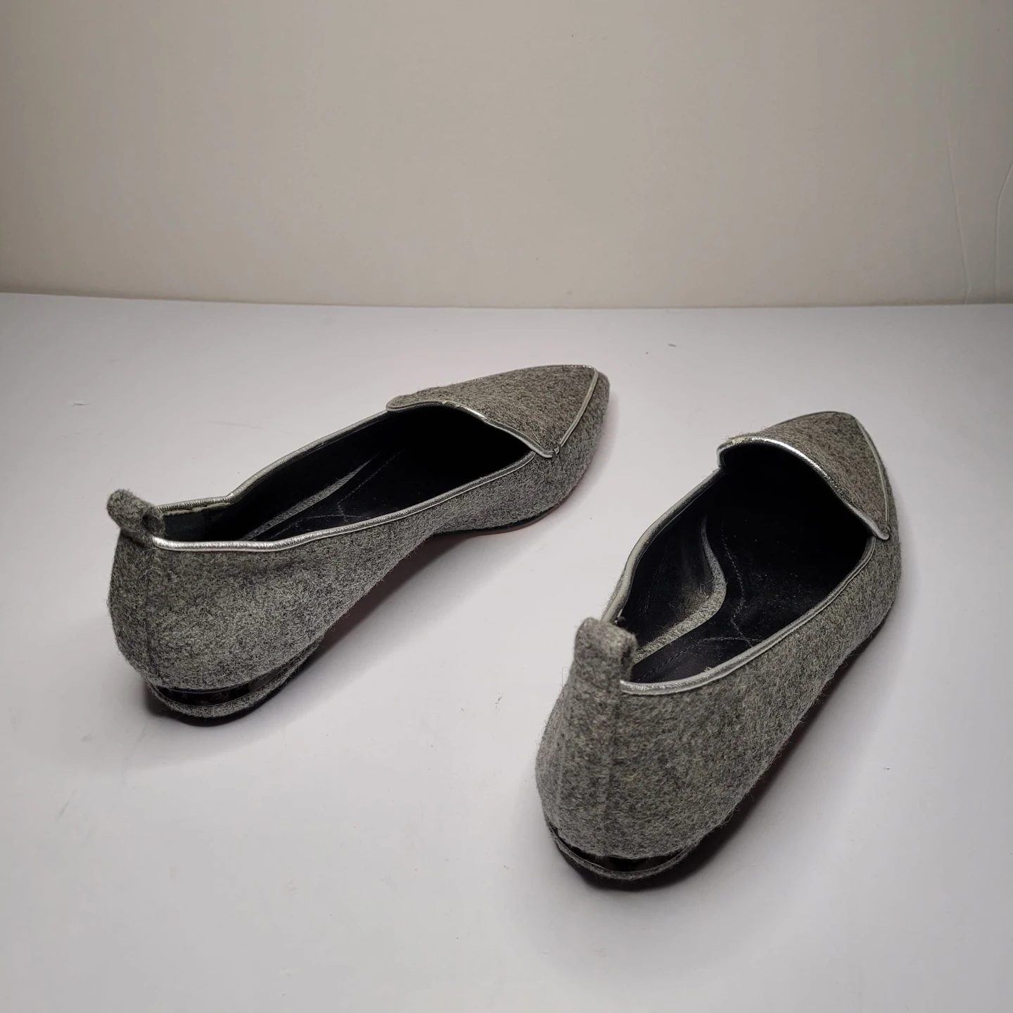 Nicholas Kirkwood Grey Wool Flats Size 38 - photo 4