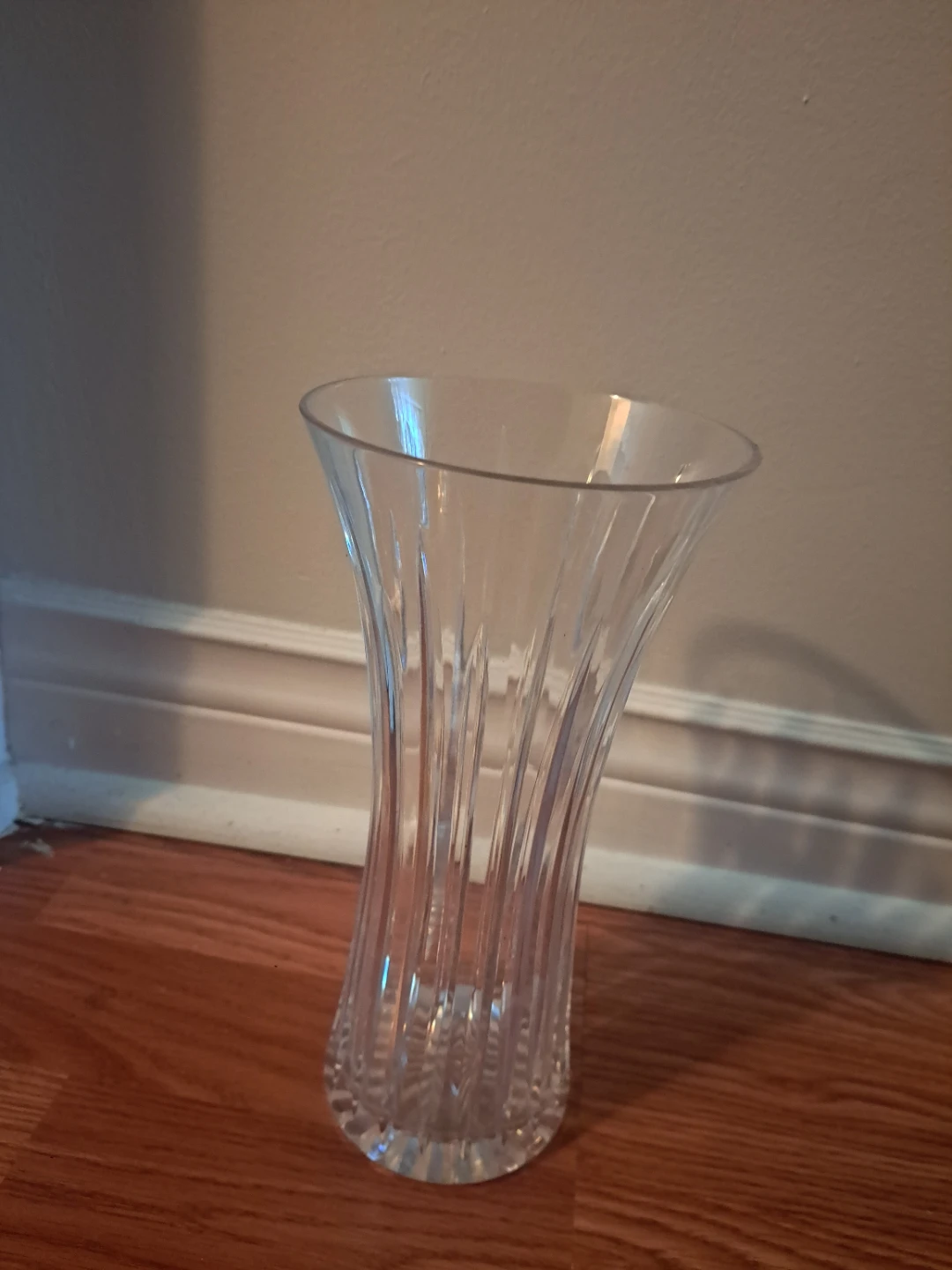 Clear Glass Fluted Vase