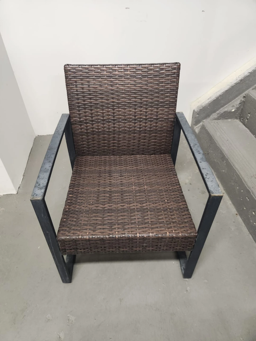 Brown Wicker Patio Chair with Metal Frame - photo 2