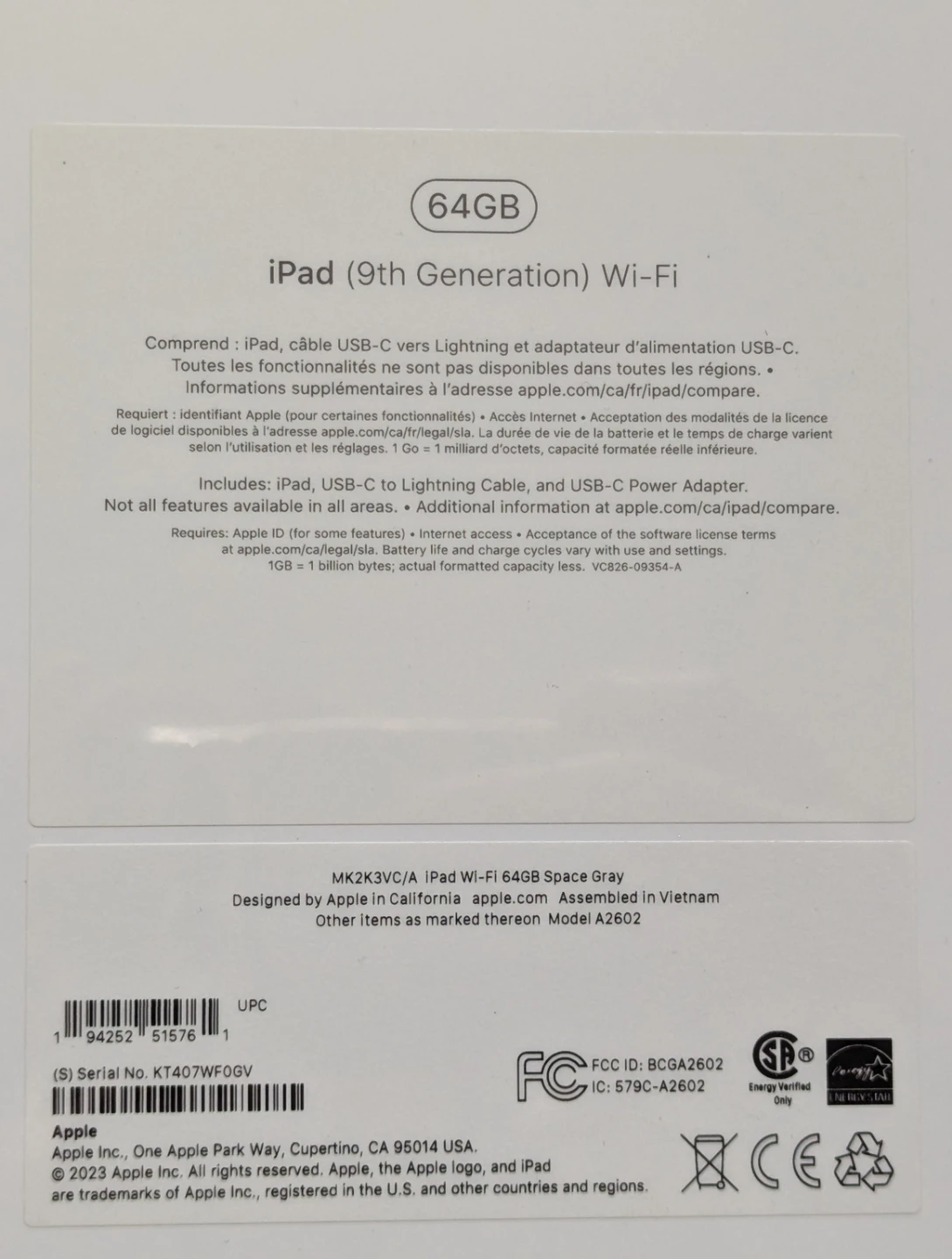 New Space Gray Apple iPad 9th Gen 64GB Wi-Fi