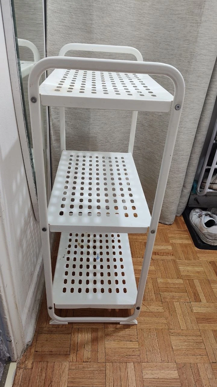 IKEA MULIG 3-Tier White Metal Shelving Unit - photo 3