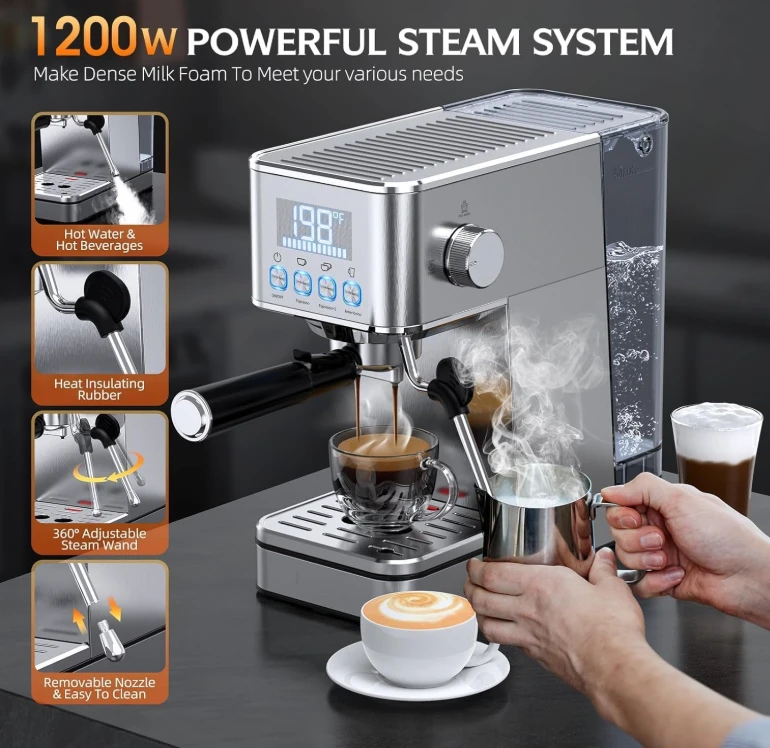 20-Bar Espresso Machine with Milk Frother - photo 4