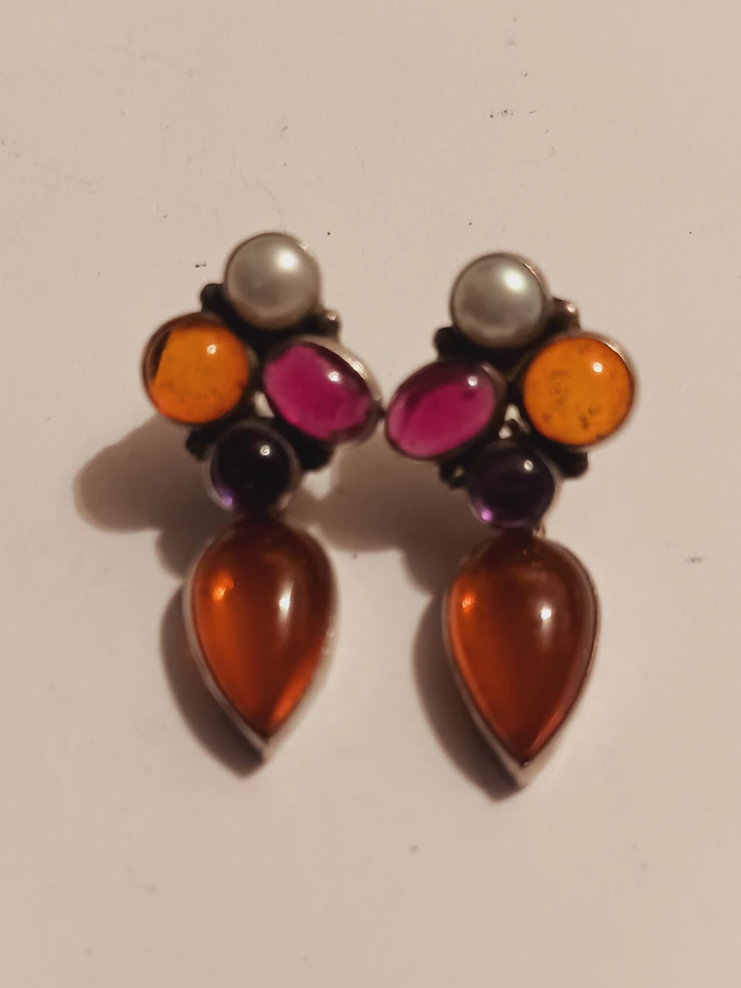 JGD Janice Girardi Sterling Silver 925 Multi Gemstone Earrings