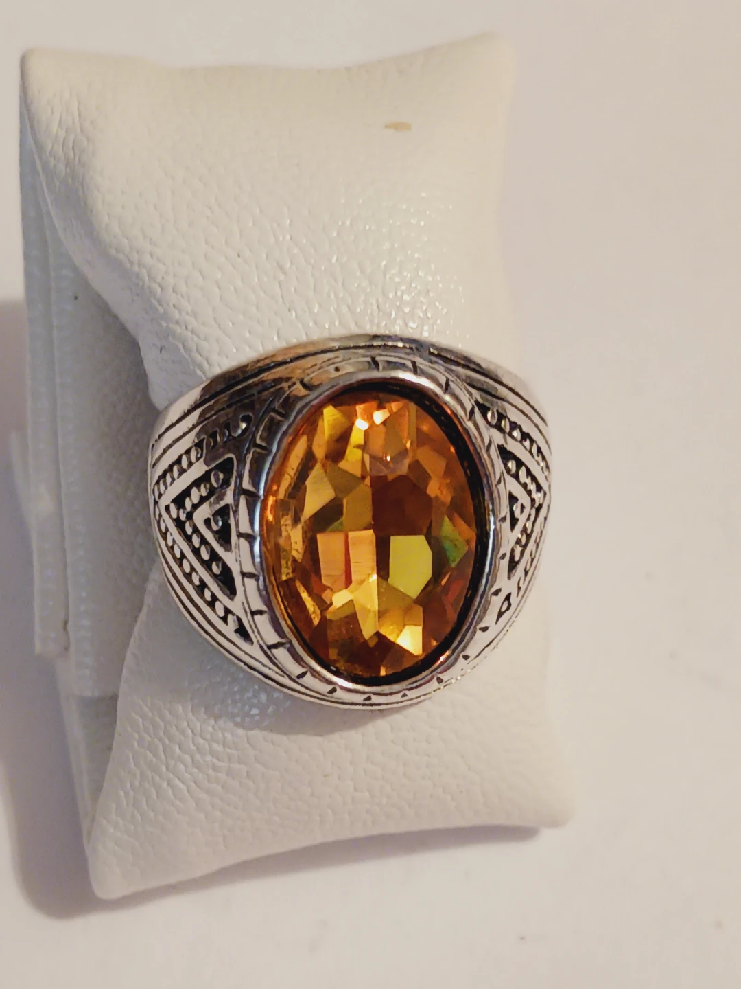 Gorgeous ring with yellow stone. Size 9. - photo 3