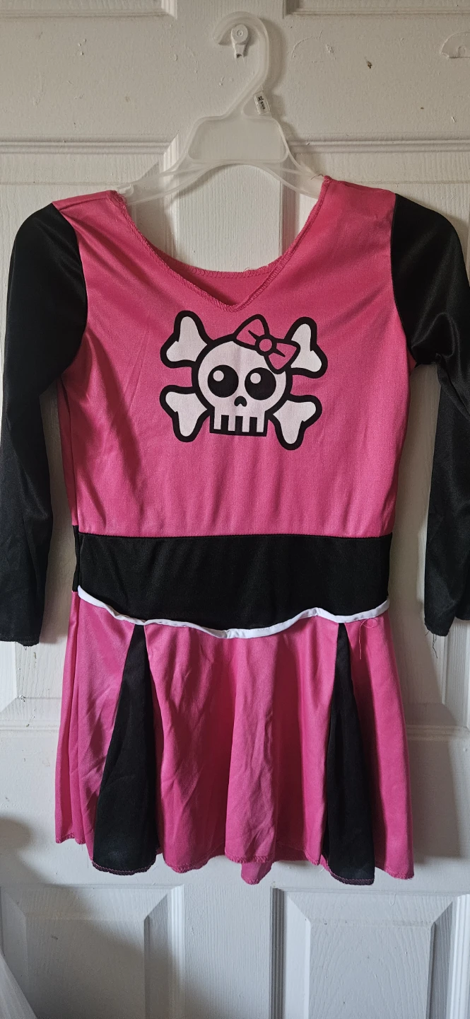 Pink and Black Skull Print Dress