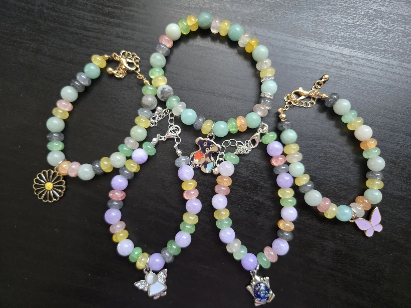 Glass/Stone Bead Bracelets $10 Each