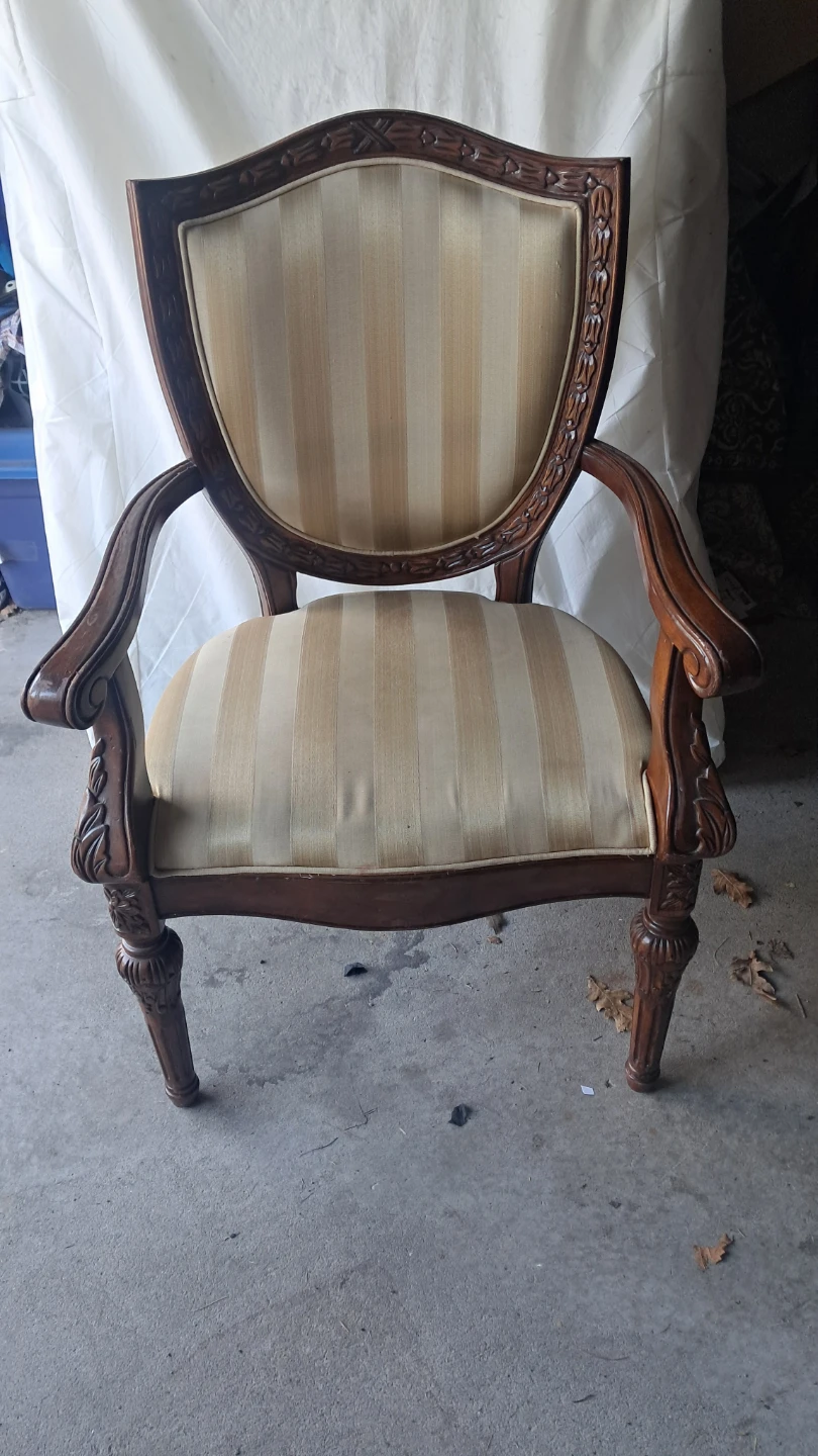Vintage Striped Accent Chair