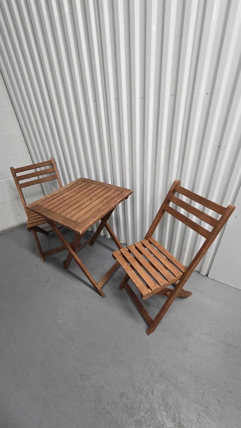 3-Piece natural Wooden Folding Bistro Set - photo 2