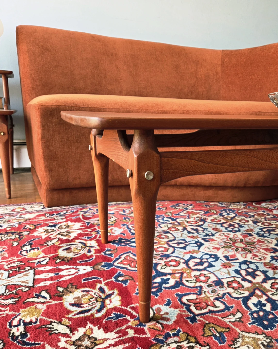 MCM Solid Walnut Surfboard Style Long & Narrow Coffee Table - photo 5