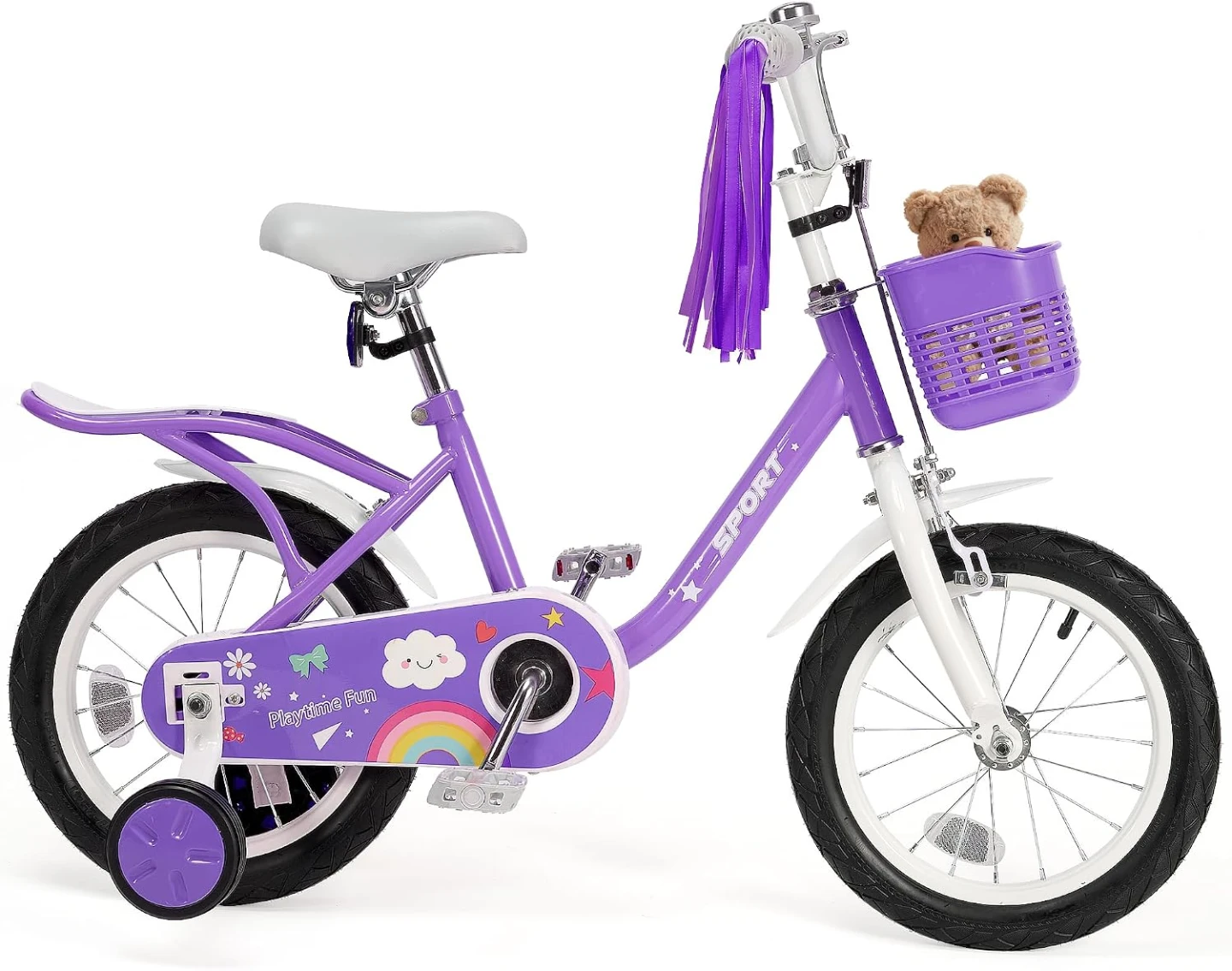 BODIOO 12 Inch Kids Bike Girls & Boys with Training Wheels