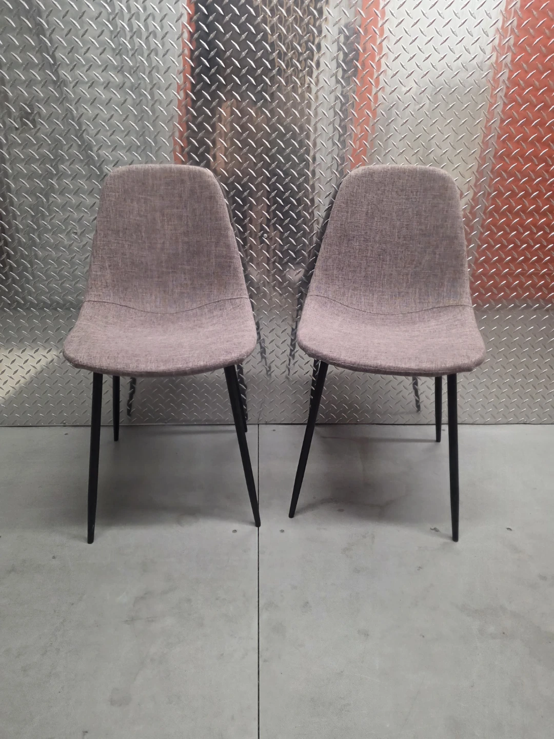 Mid-Century Modern Gray Fabric Dining Chairs Set of 2 - photo 2