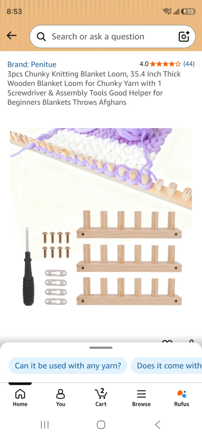 Penitue 3-Piece Chunky Knitting Blanket Loom