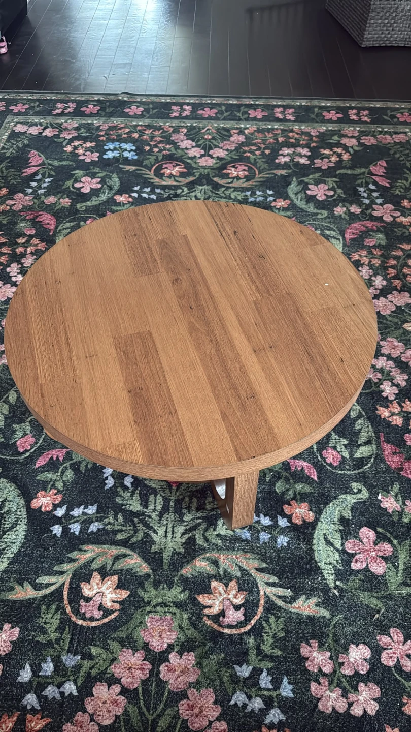 Round Wood Coffee Table - photo 2