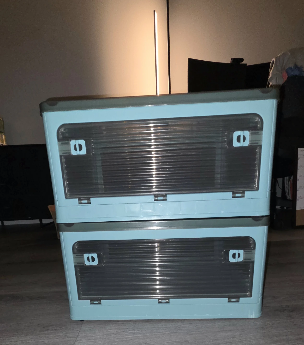 2 Collapsible Plastic Storage Boxes